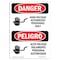 Signmission Safety Sign, OSHA Danger, 5" Height, High Voltage Authorized, Portrait OS-DS-D-35-V-1340 - alternate 1